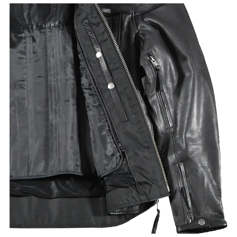 Open Road Men's Maverick Leather Motorcycle Jacket-6