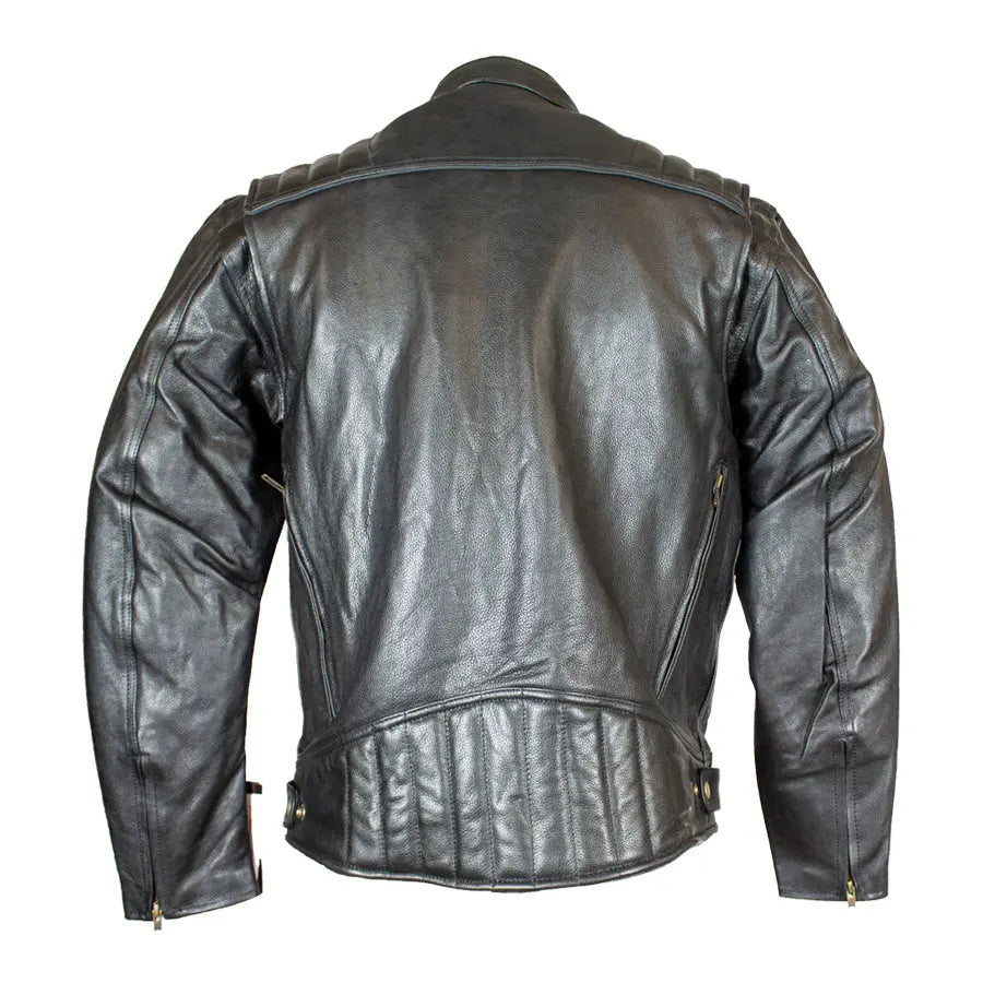 Open Road Men's Ribbed Padding Leather Motorcycle Jacket-4