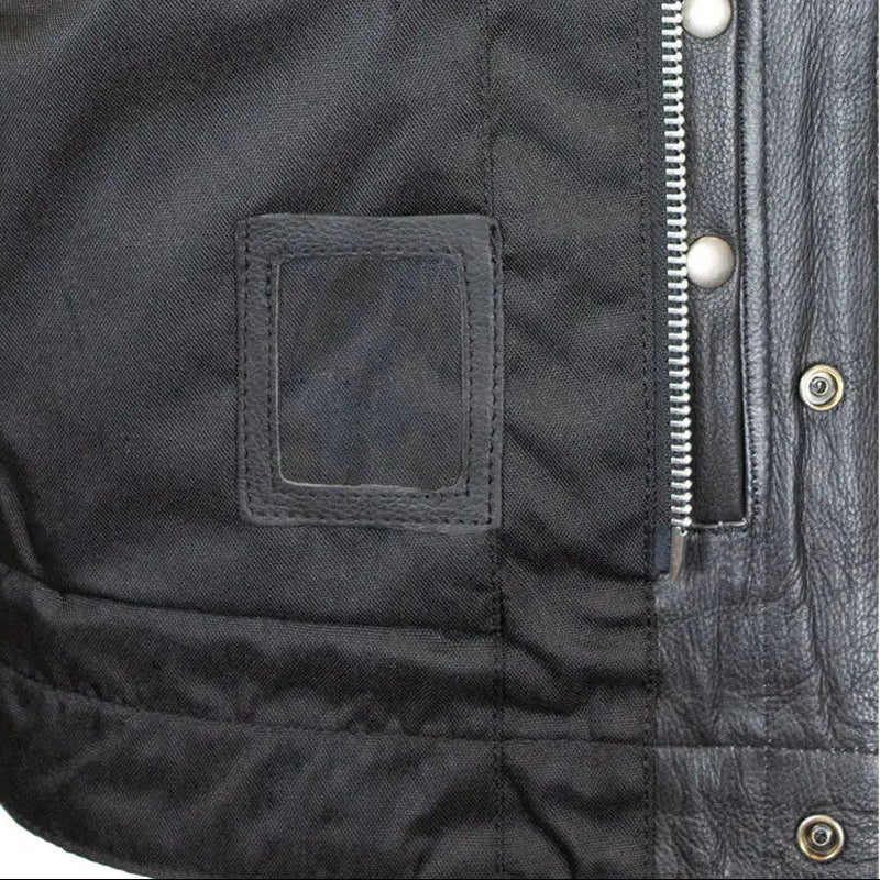 Open Road Men's Upside Leather Vest with Stitched Diamonds-16