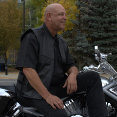 Open Road Men's Zip-Up Tactical Leather Vest-8