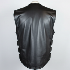 Open Road Men's Zip-Up Tactical Leather Vest-3