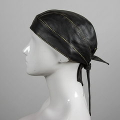 Open Road Rub Off Brown Leather Skull Cap-2