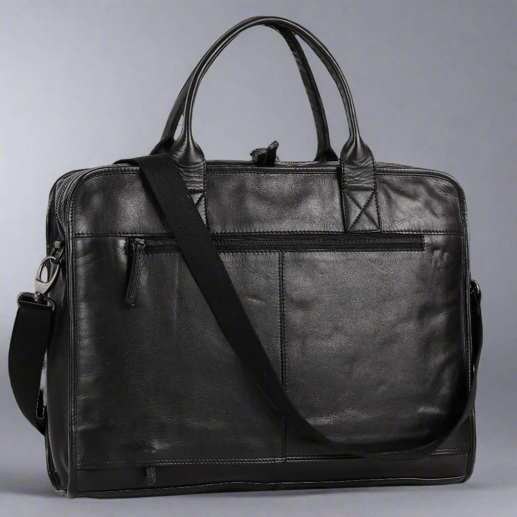 MET Two Handle Messenger Laptop Leather Bag-2
