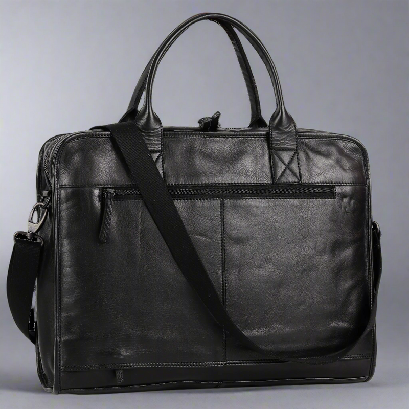 MET Two Handle Messenger Laptop Leather Bag-2