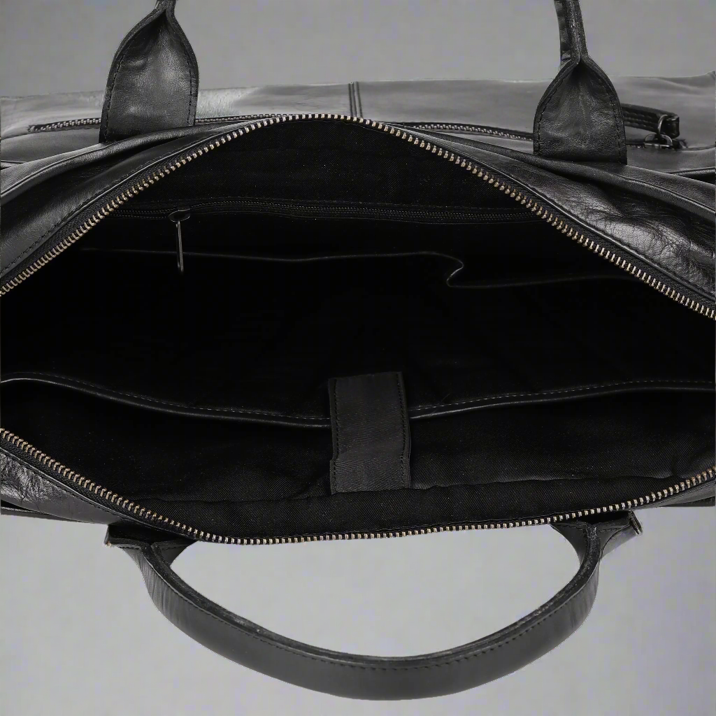 MET Two Handle Messenger Laptop Leather Bag-3