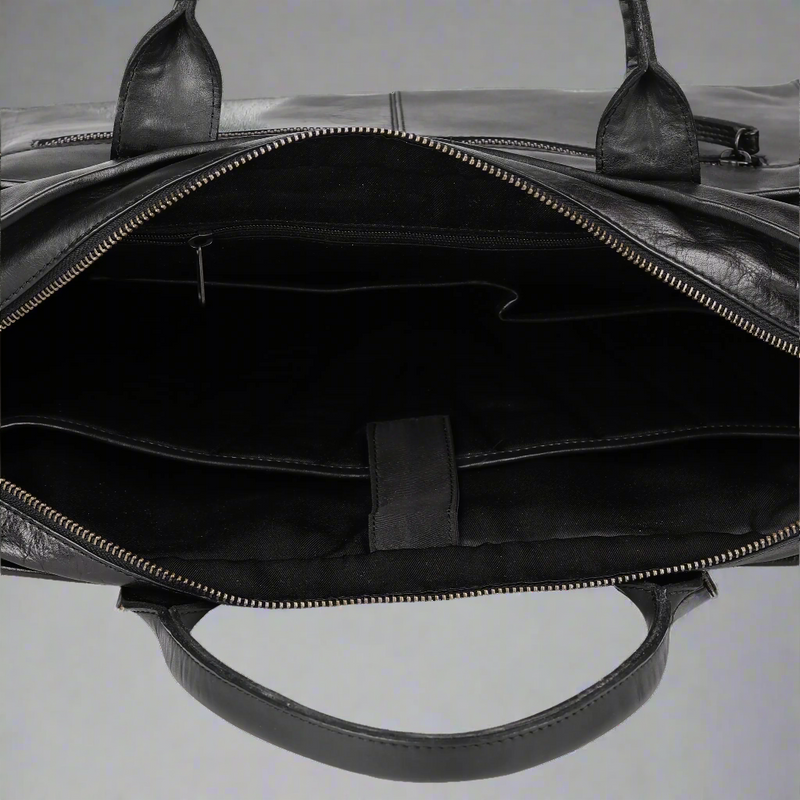 MET Two Handle Messenger Laptop Leather Bag-3