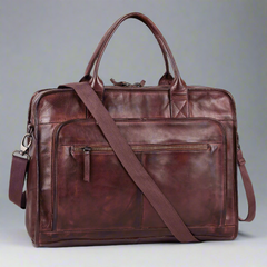 MET Two Handle Messenger Laptop Leather Bag-5