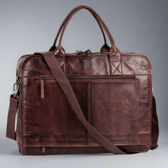 MET Two Handle Messenger Laptop Leather Bag-6