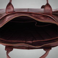 MET Two Handle Messenger Laptop Leather Bag-7
