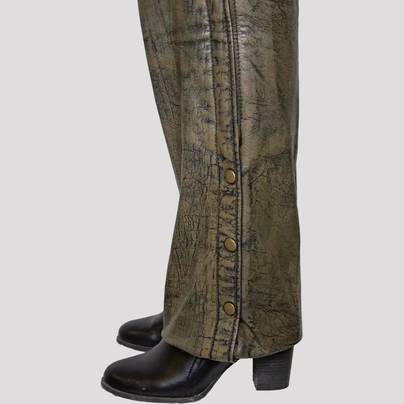 Open Road Women's Distressed Brown Leather Chaps-5