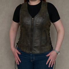Open Road Women's Distressed Brown Vest-5