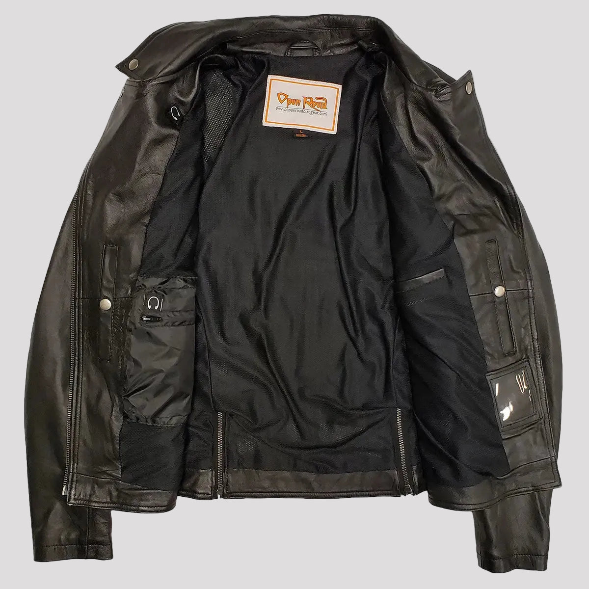 Open Road Women's Hooded Classic Leather Motorcycle Jacket-4
