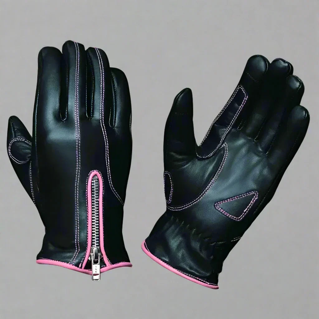 Open Road Women's Leather Motorcycle Gloves-2