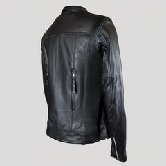 Open Road Women's Racer Leather Motorcycle Jacket-4