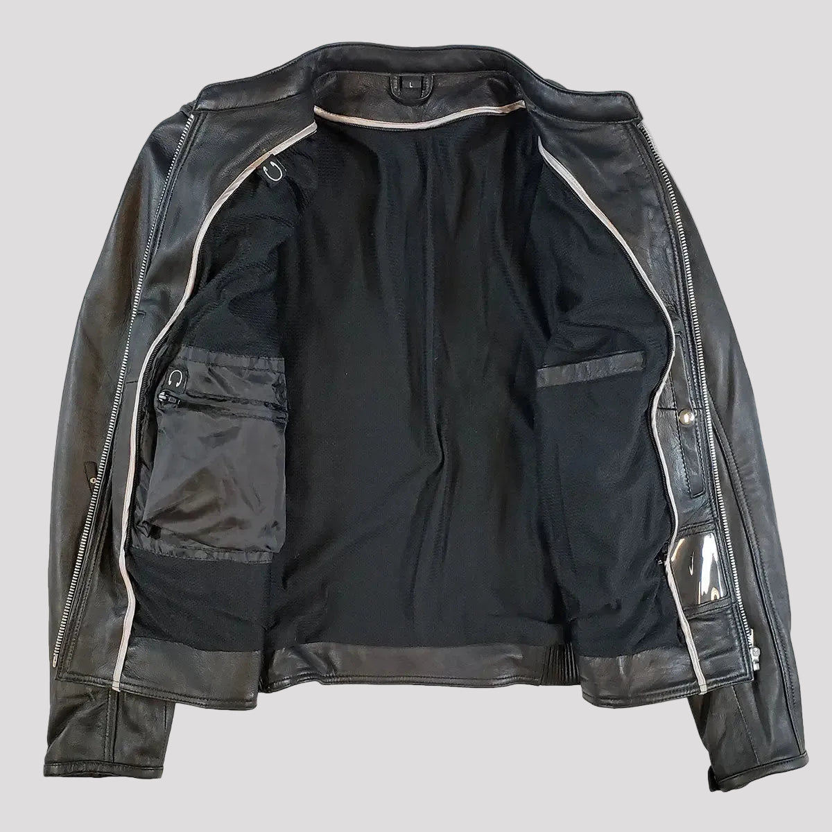Open Road Women's Racer Leather Motorcycle Jacket-6
