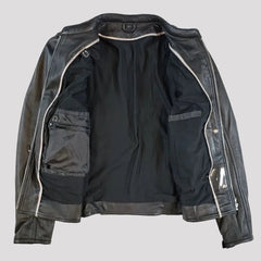 Open Road Women's Racer Leather Motorcycle Jacket-6