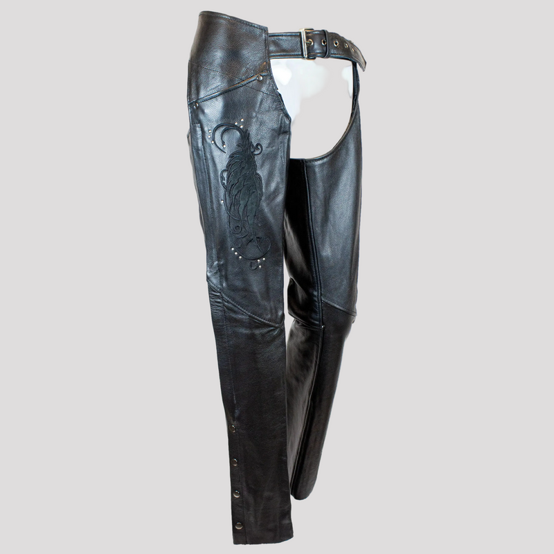 BOL/Open Road Women's Suede Wing Design Leather Chaps-6
