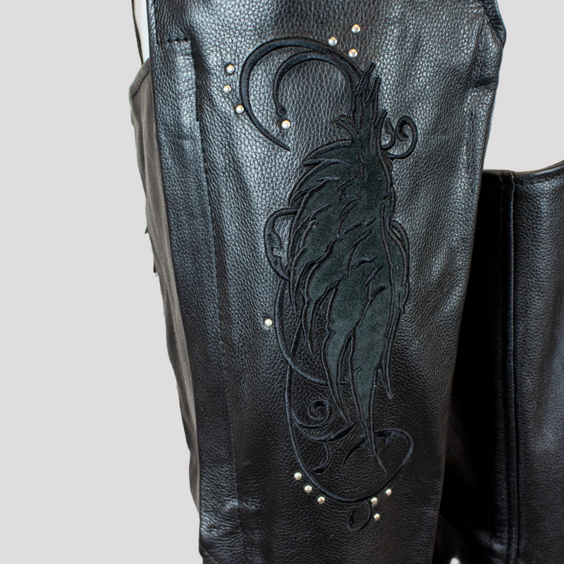 BOL/Open Road Women's Suede Wing Design Leather Chaps-3