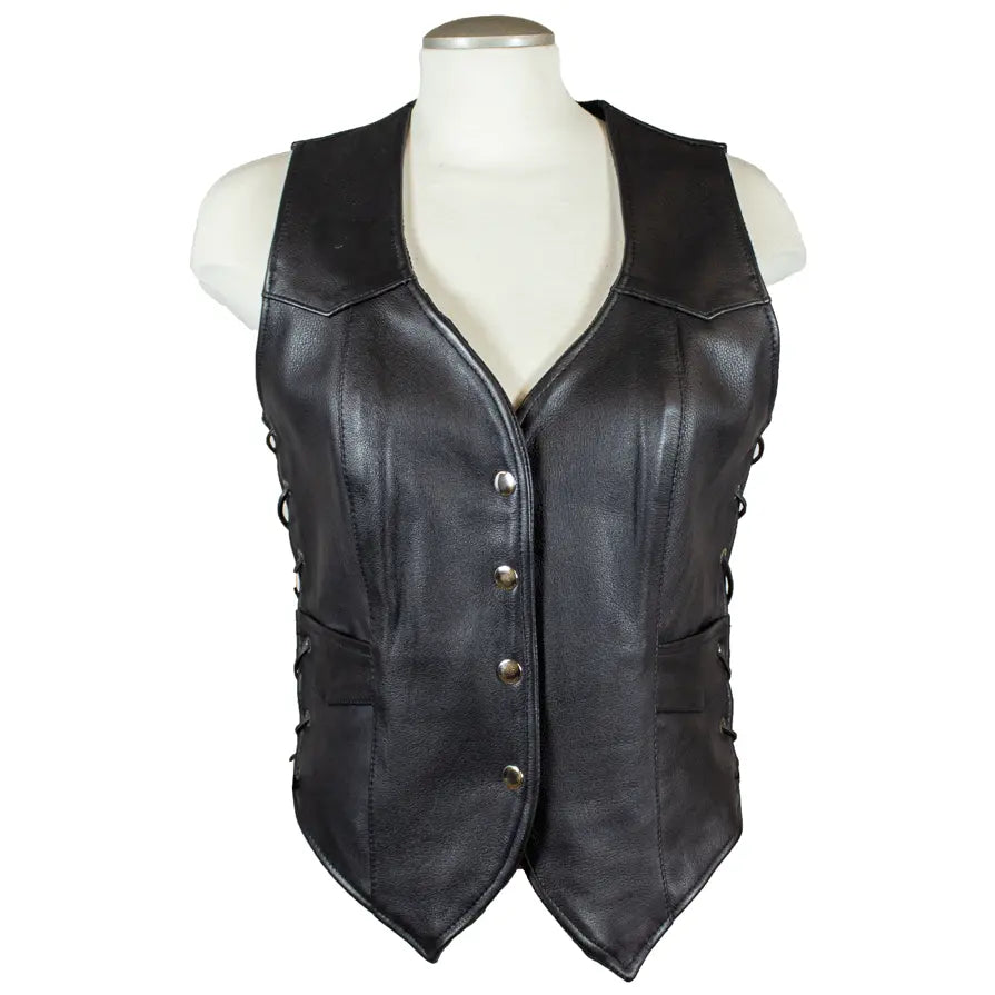 Open Road Women's Western Style Leather Vest-1