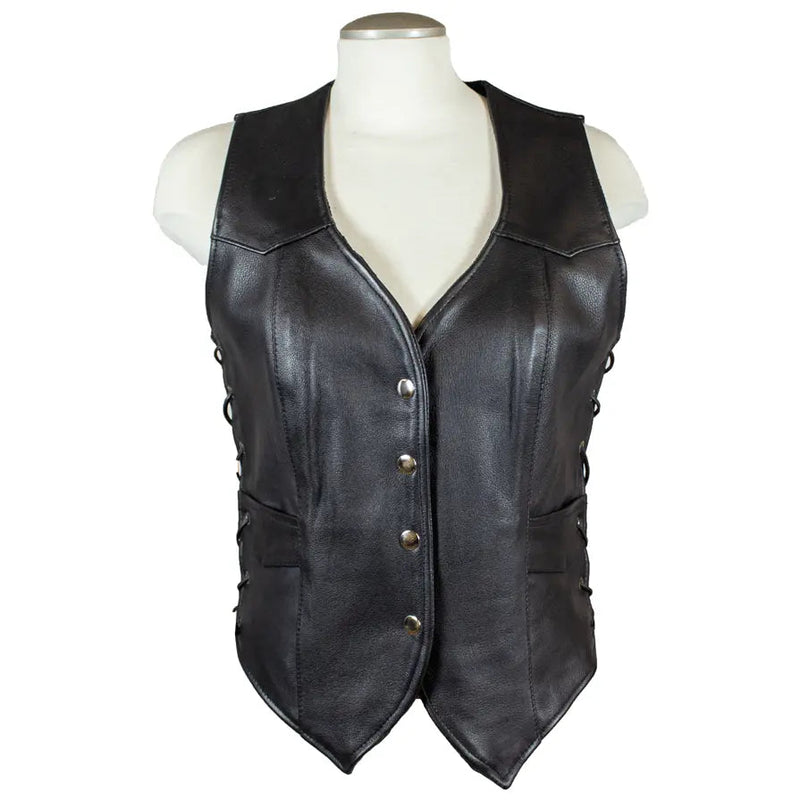 Open Road Women's Western Style Leather Vest-1