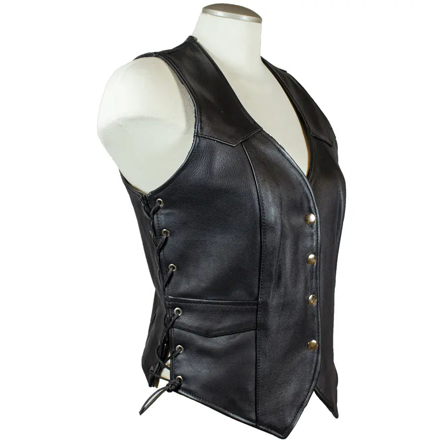 Open Road Women's Western Style Leather Vest-3