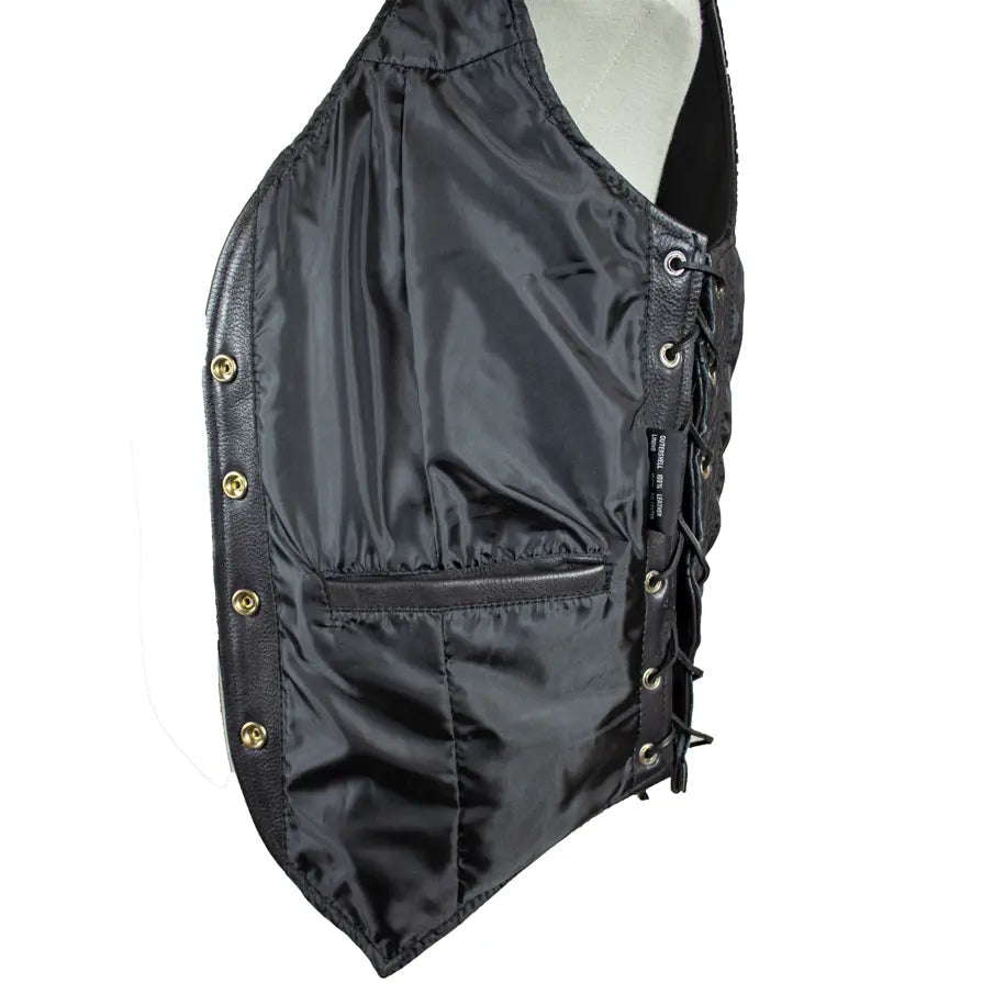 Open Road Women's Western Style Leather Vest-5