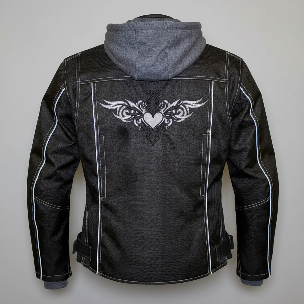 Open Road Women's Zip-Out Hoodie Reflective Textile Motorcycle Jacket-4