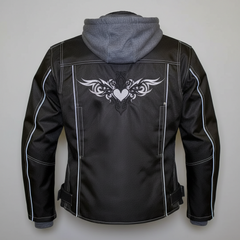 Open Road Women's Zip-Out Hoodie Reflective Textile Motorcycle Jacket-4