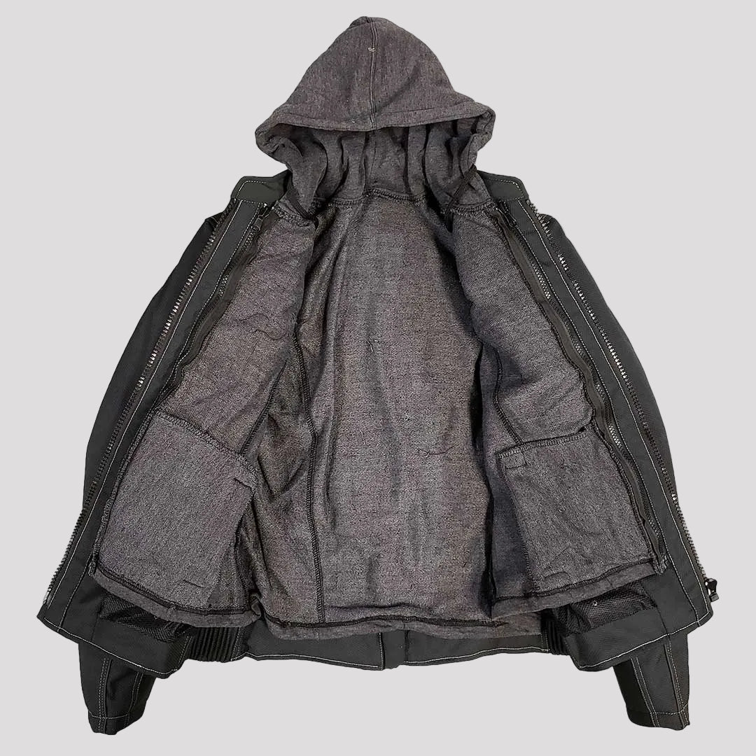 Open Road Women's Zip-Out Hoodie Reflective Textile Motorcycle Jacket-7