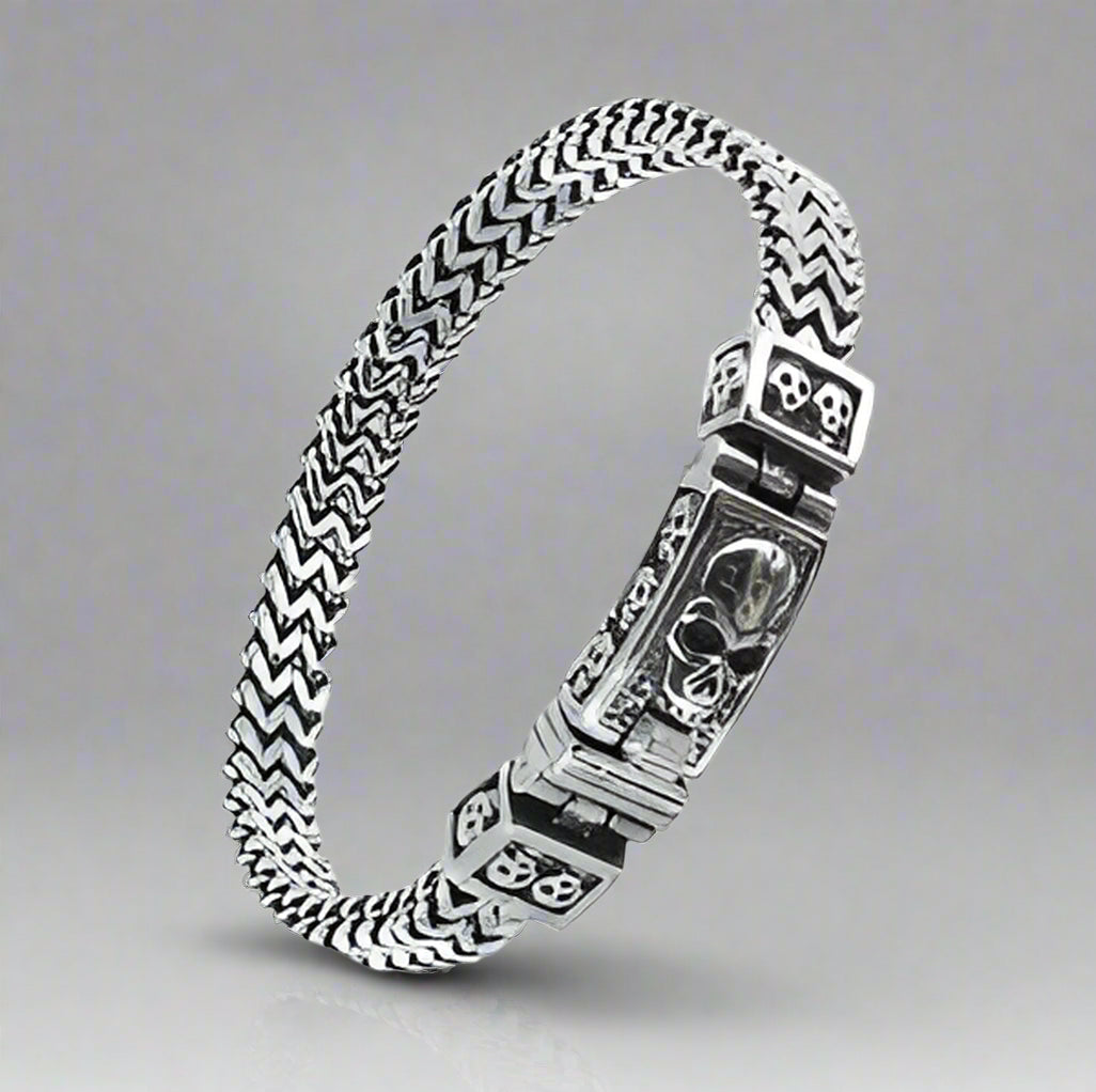 GoSteel Men's Skull ID Bracelet-1