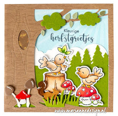 Marianne Design Stamp & Die Set - Eline's Animals - Autumn Birds-2