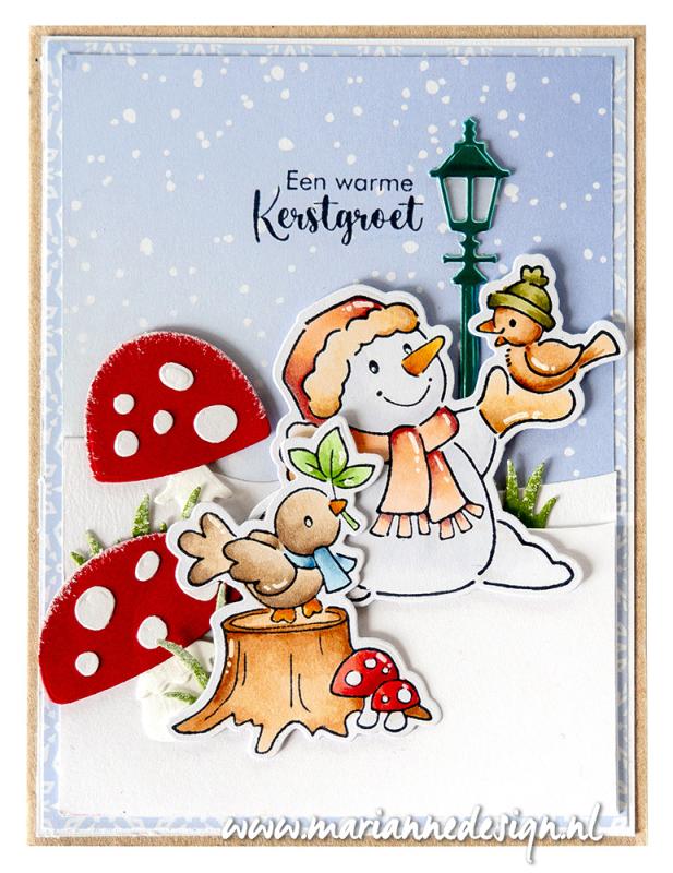 Marianne Design Stamp & Die Set - Eline's Animals - Autumn Birds-3