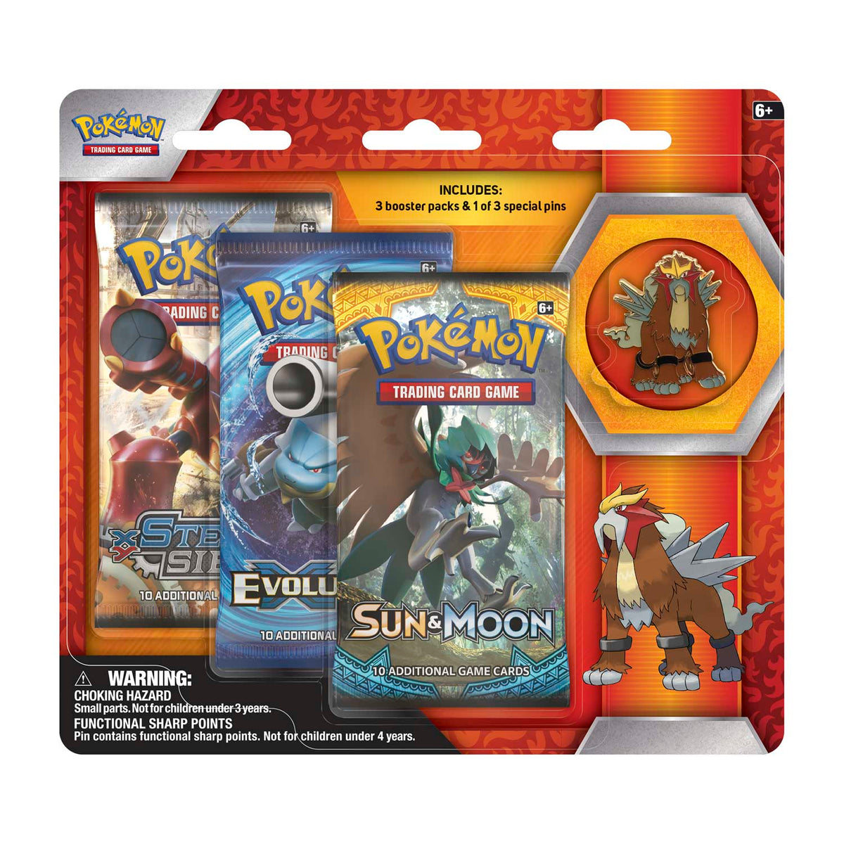 Pokémon TCG - Legendary Beasts Collector Pin - 3 Packs Blister (Entei)
