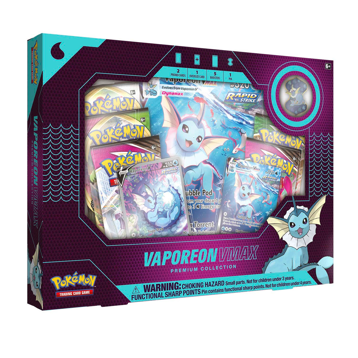 Pokémon TCG - Sword & Shield - Vaporeon Vmax Premium Collection (Small)