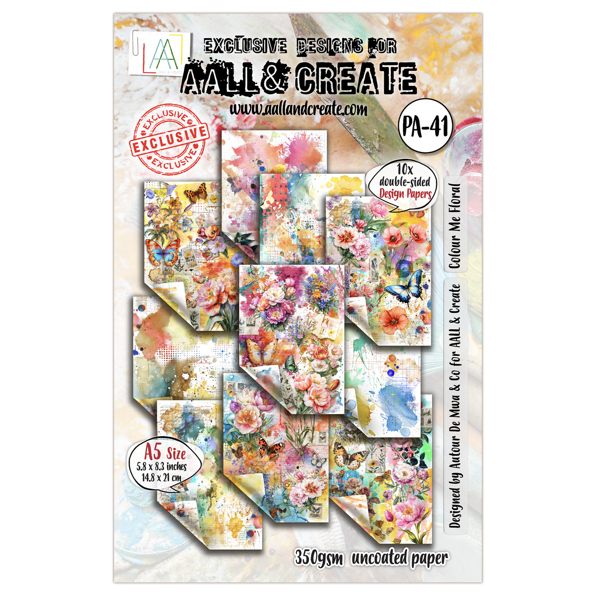 AALL and Create - A5 Design Paper - Colour Me Floral-1