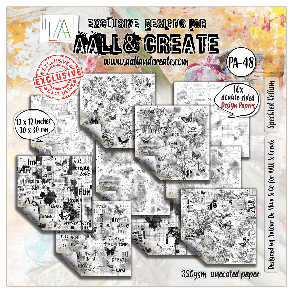 AALL and Create - 12x12 Design Paper - Speckled Vellum-1
