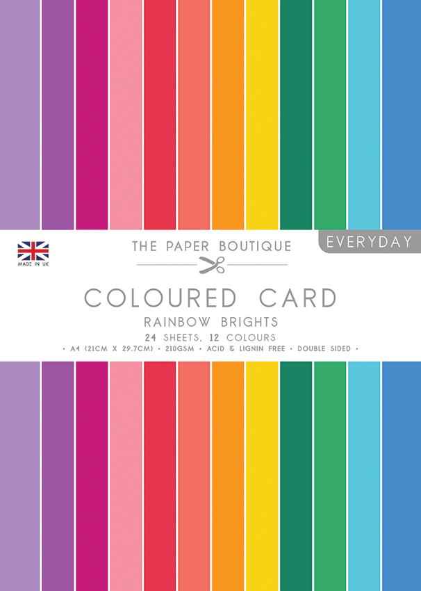 The Paper Boutique Everyday - Coloured Card - Rainbow Brights A4-1