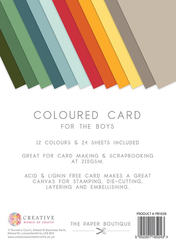 The Paper Boutique Everyday - Coloured Card - For The Boys A4-2