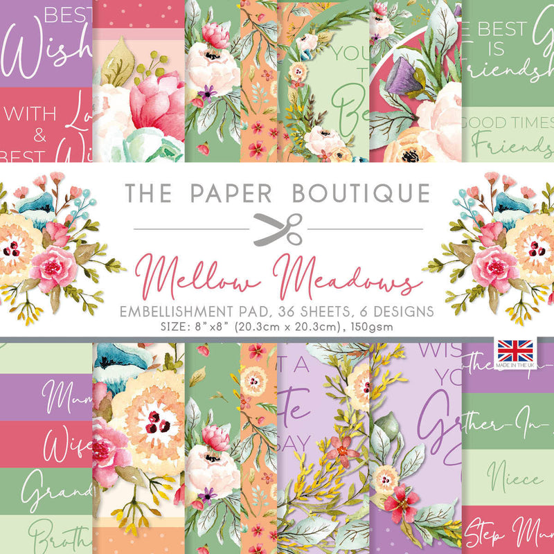 The Paper Boutique Mellow Meadows 8x8 Embellishments Pad-1