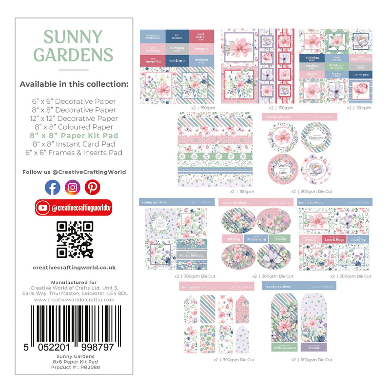 The Paper Boutique Sunny Gardens Bloc de papier 20 x 20 cm-31