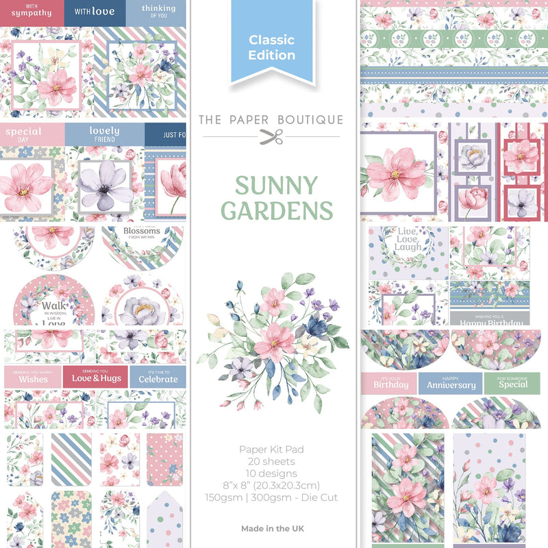 The Paper Boutique Sunny Gardens Bloc de papier 20 x 20 cm-1