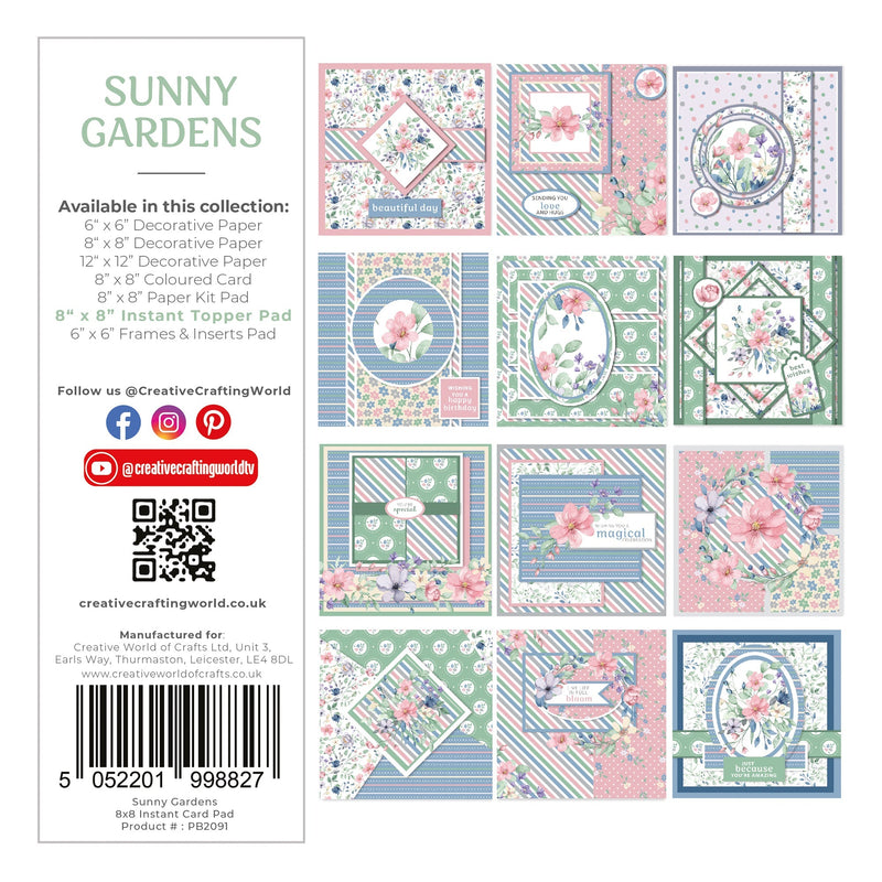 Bloc de cartes instantanées The Paper Boutique Sunny Gardens 20,3 x 20,3 cm-8