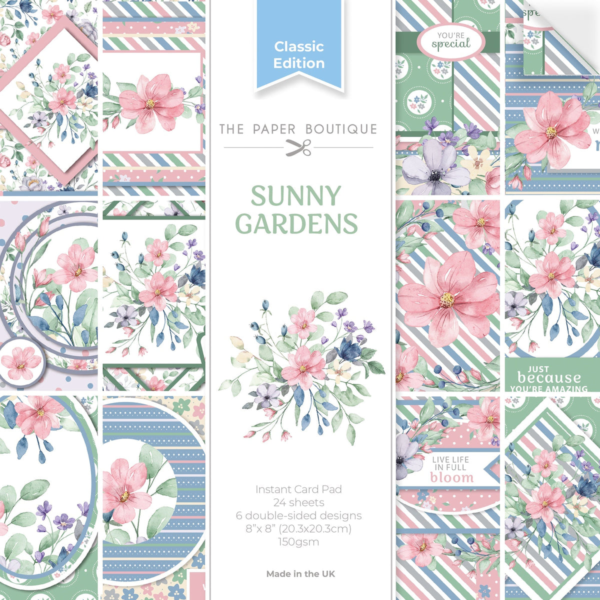 Bloc de cartes instantanées The Paper Boutique Sunny Gardens 20,3 x 20,3 cm-1