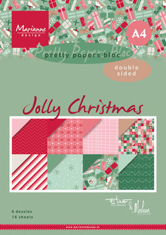Marianne Design A4 Pretty Papers Bloc - Jolly Christmas-1