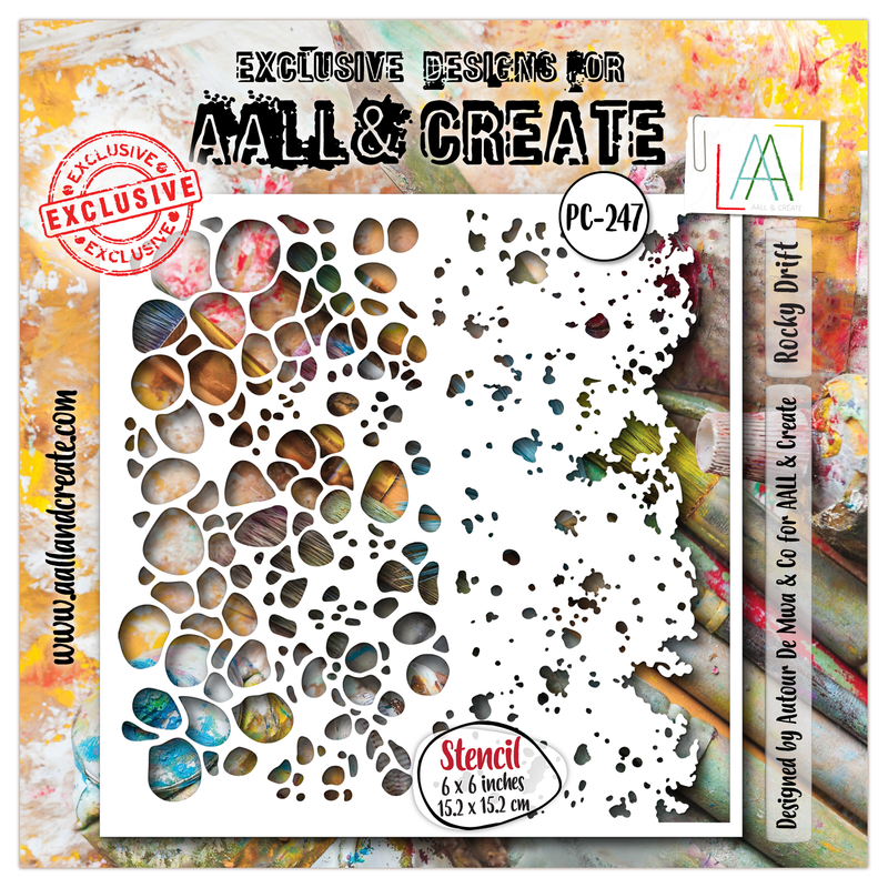 AALL and Create - 6"x6" Stencil - Rocky Drift-1