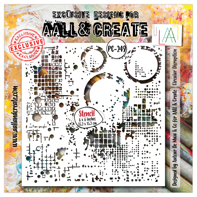 AALL and Create - 6"x6" Stencil - Circular Disruption-1