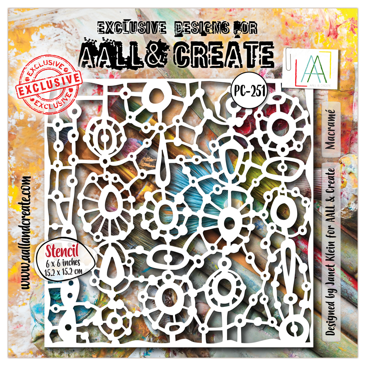 AALL and Create - Pochoir 15 x 15 cm - Macramé-1
