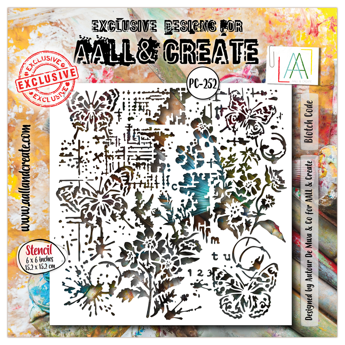 AALL and Create - 6"x6" Stencil - Blotch Code-1