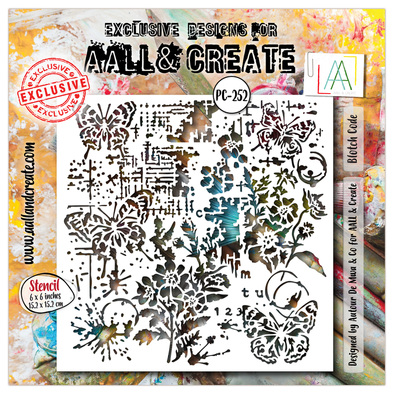 AALL and Create - 6"x6" Stencil - Blotch Code-1