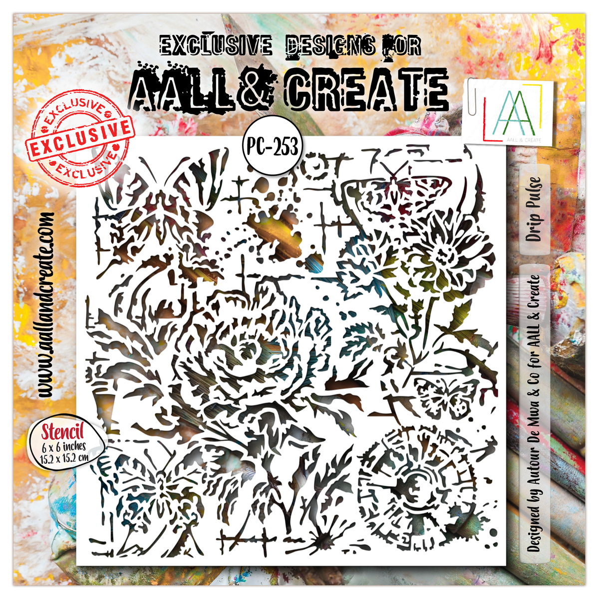 AALL and Create - 6"x6" Stencil - Drip Pulse-1